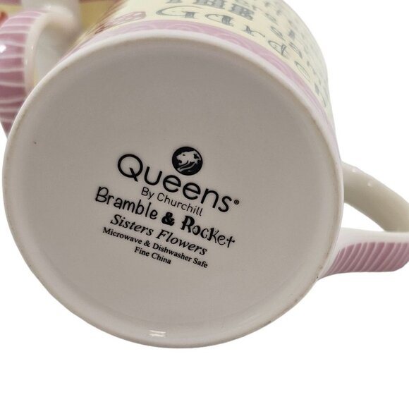 Queens by Churchill Sister Flowers 12 Oz Porcelain Cup Fox Graphic Mug - Picture 9 of 9